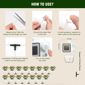 Kit <span class=keywords><strong>de</strong></span> <span class=keywords><strong>riego</strong></span> <span class=keywords><strong>por</strong></span> <span class=keywords><strong>goteo</strong></span> automático inteligente compatible con 15 plantas en maceta <span class=keywords><strong>de</strong></span> interior y temporizador programable Digital <span class=keywords><strong>de</strong></span> jardín para uso doméstico - Product Image 6