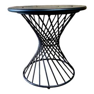 Industrially Designed Nordic Style Side <b>Table</b> with Sheet Metal Top and Twisted <b>Iron</b> Legs-CFD68161 - Product Image 2