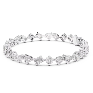Pulsera Chakra ÉTNICA DE PLATA 925 hecha a mano para mujer con Zirconia cúbica cultivada en laboratorio y brazaletes de diamantes elásticos - Product Image 1