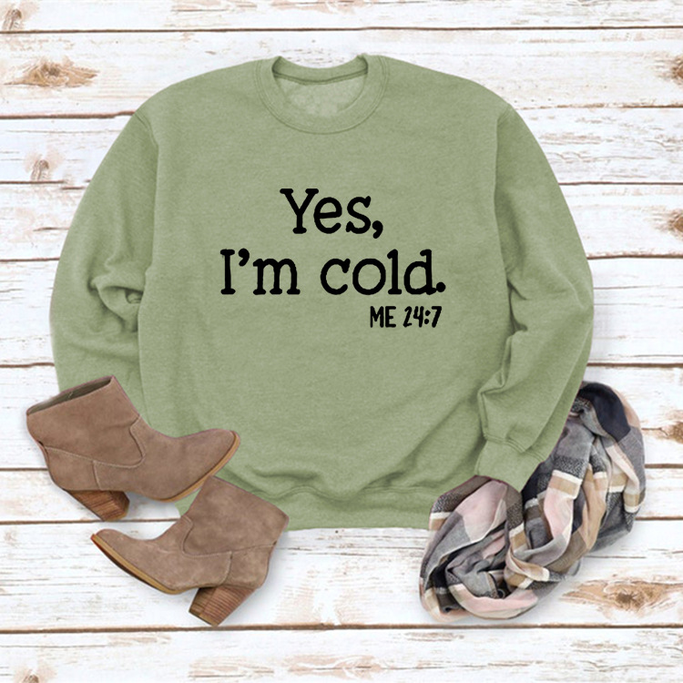Olive green sweatshirt (black font)