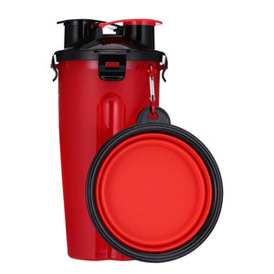 <span class=keywords><strong>2</strong></span> in1 pieghevole Pet ROHS forniture alimentazione gatti viaggio pieghevole mangiatoia ciotola cani portatili bere bottiglia d'acqua con contenitore per alimenti - Product Image 4