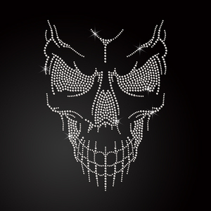 Cantidad mínima de pedido baja Hierro en patrones de calavera de diamantes de imitación Transferencia de logotipo de diamantes de imitación - Product Image 5
