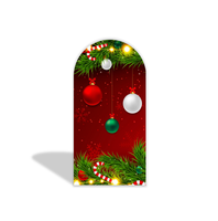 Lot de 3 Housses de Toile de Fond Chiara Arch en Tissu Tendu, Décorations Joyeux Noël, pour Cabine Photo et Événements Festifs