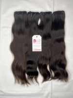 Extensions de cheveux humains vierges indiens, trame simple nouée à la main, non traitées chimiquement