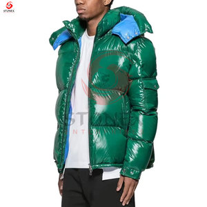Outdoor Men's Winter Streetwear <b>Canvas</b> Puffer <b>Jacket</b> with Stand Collar Custom Logos and Front Designs Windproof & Breathable - Product Image 2