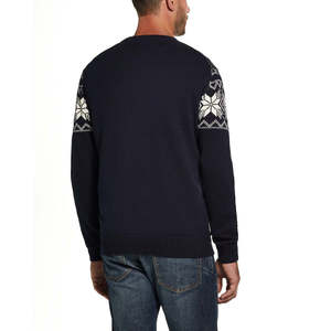 Maglione da Uomo Blu Navy Taglia Media Impermeabile con Motivo a Fiocchi di Neve 100% Cotone - Product Image 2
