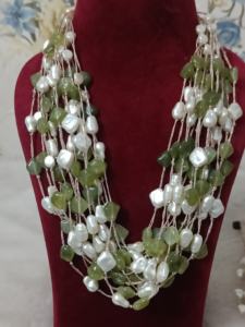 Fabricante Indio Líder en Joyería de Moda de Alta Calidad, Juego de Collar y Aretes de Latón Chapado en Oro con Imitación de Perlas, Multicolor, para Mujer - Product Image 4