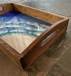 High Quality Luxury Resin Wood Serving Tray Epoxy Serving Tea Breakfast Food Serving Tray Wholesale <b>Restaurant</b> & <b>Hotel</b> <b>Supplies</b> - Product Image 6