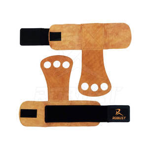 Cuero de vaca de alta resistencia Entrenamiento de gimnasio Levantamiento de pesas Empuñaduras de cuero de ante Accesorios de fitness Entrenamiento de potencia de dedo - Product Image 1