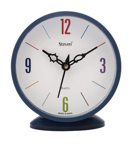 Ak Brass Sleek and Stylish Blue Glossy with Funky Color Numbers <b>Table</b> <b>Clock</b> in Metal - Product Image 1