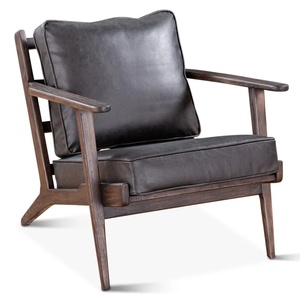 Sillón Moderno Tapizado en Cuero PU con Estructura de Madera, Respaldo Completo, Diseño Ergonómico para Muebles de Sala de Estar y Hotel - Product Image 1