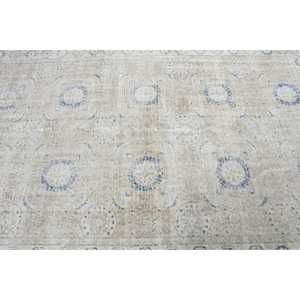 Alfombra Vintage, Alfombra Turca de 5,1x8,4 pies, Alfombra de Lana a Rayas Blancas y Azules - Product Image 5