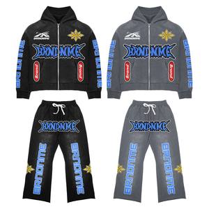 Ensemble Vente Pas Cher Prix 100% Coton Matériel Hiver Plus La Taille Survêtements Poids Lourd Soft Shell Matériel Jogging Ensembles Unisexe - Product Image 1