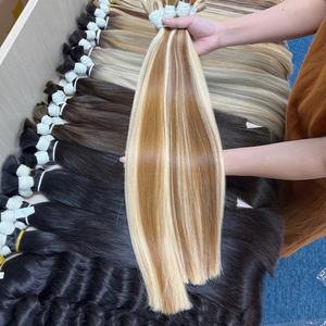 Extensions de cheveux en vrac de haute qualité au prix de gros 100 grammes 14 pouces cheveux vierges à double tirage en couleur - Product Image 1