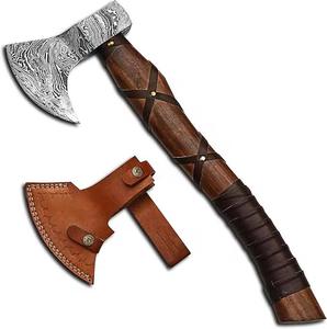 Wholesale Customized Premium Quality OEM ODM Service Handmade Full Tang Damascus Steel <b>Axe</b> for <b>Camping</b> & Wood Cutting Sharp <b>Axe</b> - Product Image 1