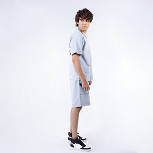 Ensemble t-shirt et short délavés à l'acide de grande taille et respirants de couleur grise fabriqués au Pakistan T-shirt et short délavés à l'acide à faible quantité minimale de commande pour femmes chaudes - Product Image 3