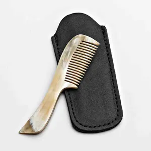 Natural Black horn comb Guasha Gua Sha Board Comb Magic Massage Comb Stone Needle Prevent Hair Loss