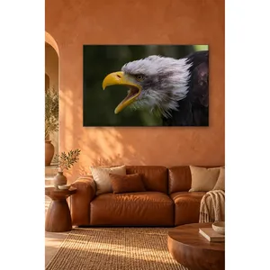 Impression sur toile d'aigle blanc hurlant avec bec ouvert en gros plan - Product Image 5
