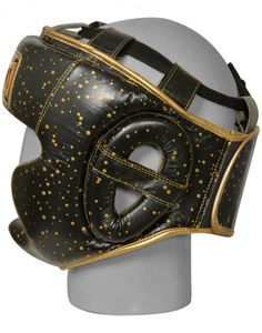 Protector de cabeza de cuero de vaca profesional de alta calidad, patrón impreso, equipo de protección de artes marciales para boxeo MMA Muay Thai - Product Image 2