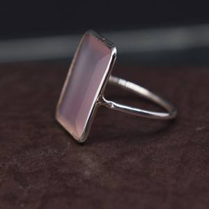 Bague élégante en quartz rose Bijoux en pierres précieuses à facettes naturelles Bague en argent sterling 925 faite à la main Cadeau d'anniversaire de mariage pour femmes - Product Image 6