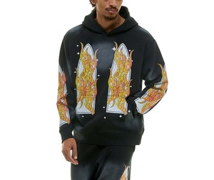 ชุดวอร์มสำหรับผู้ชาย420แกรมกรดกางเกงขาบานฮิปฮอปวิ่งมีกระเป๋าข้าง - Product Image 4