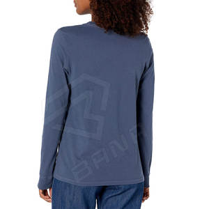 Loose Fit Ribbed <b>Crewneck</b> 80% Cotton 20% Polyester Fleece Ribbed Cuffs and Hem Peach Women Sweatshirt - Product Image 2