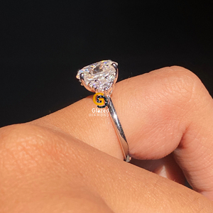 Unique 925 <b>Sterling</b> <b>Silver</b> 4 Ct Oval Cut Moissanite Prong <b>Set</b> Trendy Cluster Engagement <b>Ring</b> for Women Party - Product Image 5