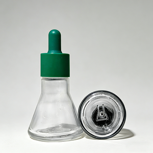 Flacone Contagocce in Vetro Trasparente da 30ml con Tappo Verde, Bottiglia Vuota per Cosmetici, Oli Essenziali, Profumi e Prodotti per la Cura della Pelle - Product Image 5