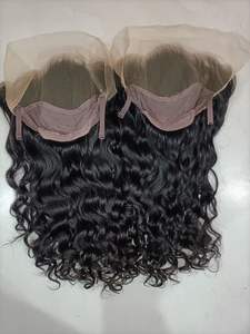 Perruque de cheveux indiens bruts de qualité supérieure soyeux droits et bouclés pré-plumés avec dentelle transparente - Product Image 3