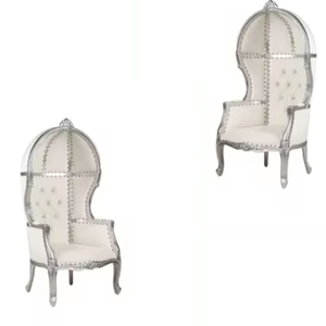 Diseños de lujo modernos, sillas de trono de fabricante Premium con sofá King y Queen de madera maciza tallada a mano con dosel - Product Image 6