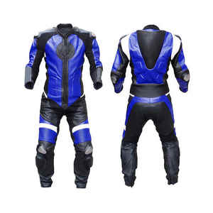 Combinaison de moto vêtements de course automobile combinaison de moto un deux pièces en cuir de vachette véritable vente à chaud - Product Image 1