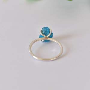 Anillo de banda de piedras preciosas de apetito crudo de 8 tamaños, joyería de plata de ley 925 para niñas, Material de acero inoxidable con piedra natal de agosto - Product Image 3