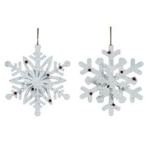 Navidad Color plata Metal Acrílico Copo de nieve Árbol de Navidad Decoraciones Suministros Adornos colgantes - Product Image 1