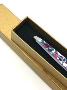 แหนบปลายเงินเคลือบกระดาษดอกไม้ทำจากสเตนเลสอุปกรณ์เสริมความงามออกแบบโลโก้ของคุณเอง - Product Image 2