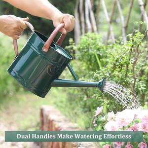 Metal Watering Garden <b>Can</b> Green Color Powder Coated Metal Watering <b>Can</b> Copper Color Handle Metal Outdoor Watering <b>Can</b> Vintage - Product Image 2
