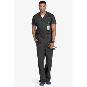 2025 Best Selling Fully Customized Lightweight Spandex Oxford Fabric V-Neck <b>Women</b> Hospital <b>Jogger</b> Scrub Top Nurse Uniform Set - Product Image 6