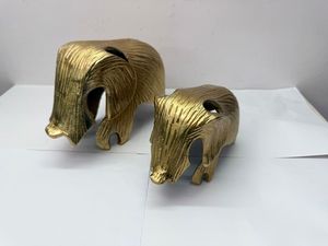 Juego decorativo artesanal de Metal moderno de 2 estatuas de elefante de aluminio con diseño tallado regalo de sala de estar hecho a mano duradero - Product Image 3