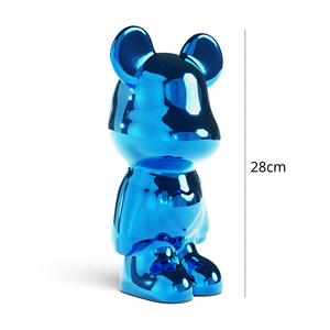 Objet décoratif contemporain en résine bleue, personnage animal, pour la Saint-Valentin, ours 28 cm, Italie - Product Image 5
