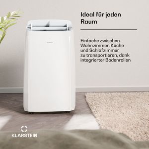 เครื่องปรับอากาศแบบพกพา 12000 BTU สำหรับบ้าน ควบคุมผ่านแอพ WiFi 3 in 1 ระบบทำความเย็น ลดความชื้น พัดลม สำหรับห้องขนาด 20-35 ตร.ม. 65 เดซิเบล สีขาว - Product Image 2