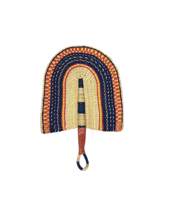 Ventilador de mano de algas marinas decorativo | Ventilador de hoja de palma portátil tejido para fiesta de eventos tropicales o uso diario. - Product Image 5