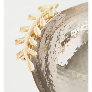 Made of Metal <b>Chocolate</b> Bowl Hammered Finish With Leaves Handles <b>Chocolate</b> Bowl Sweet Server Platter for <b>Wedding</b> Parties Use - Product Image 2