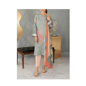 2025 traje de lino Salwar Kameez pakistaní de alta calidad para mujer, ropa de mujer de alta calidad, producto de venta superior, traje de lino - Product Image 1