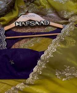 Sari de seda Kanjivaram tradicional para boda con tejido pesado y bordado elegante para ropa de fiesta Sari / Shari - Product Image 4