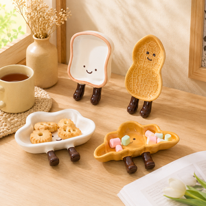 Piattino in Ceramica a Forma di Pane, Stile Cartone Animato, Irregolare, per Condimenti e Salse, per Uso Domestico - Product Image 2
