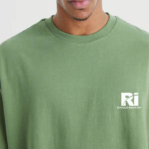 เสื้อยืดไหล่ตกทำจากผ้าฝ้าย100% สำหรับผู้ชายเสื้อยืดหลวมขนาดพอดีตัวสำหรับผู้ชาย - Product Image 4