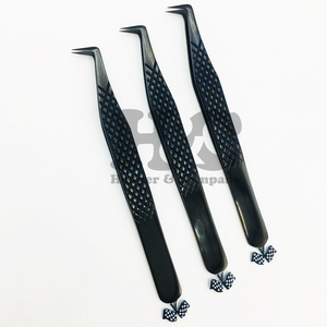 Nouveautés Pince à cils personnalisée plate à pointe en fibre Logo OEM Noir Or rose Multi-pinces en acier inoxydable lisses - Product Image 3
