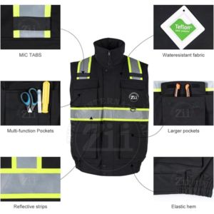 Gilet de sécurité réfléchissant ANSI classe 2 EN ISO 20471 classe 2 étanche ignifuge respirant résistant au feu - Product Image 3