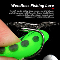Leurre souple flottant anti-herbe de 4 cm et 5,8 g avec lame rotative, corps creux en PVC, appât de pêche de surface pour le poisson-âne