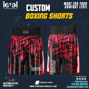 Pantalones cortos de boxeo para hombre de nuevo diseño personalizados al por mayor, pantalones cortos de boxeo suaves de primera calidad ligeros para hombre - Product Image 4