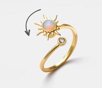 Bague Fidget Spinner en Opale Plaqué Or 14K de Haute Qualité pour Cadeaux de Fiançailles et d'Anniversaire - Meilleur Prix de l'Exportateur Indien